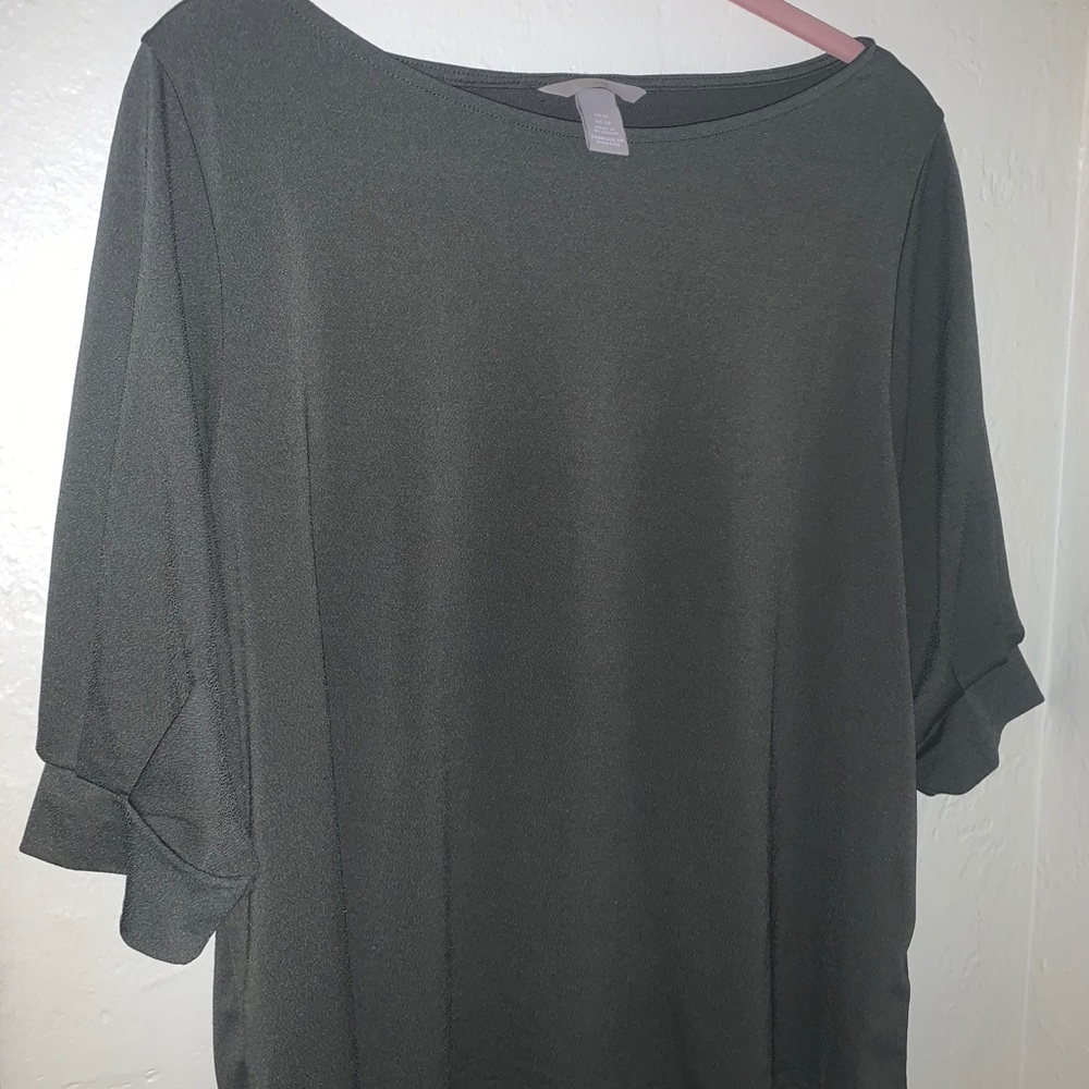 H&M dark green dress shirt
